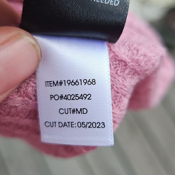 NWT Torrid Waffle Crochet Yoke Top 2X Foxglove Pink Long Sleeve - Picture 6 of 7